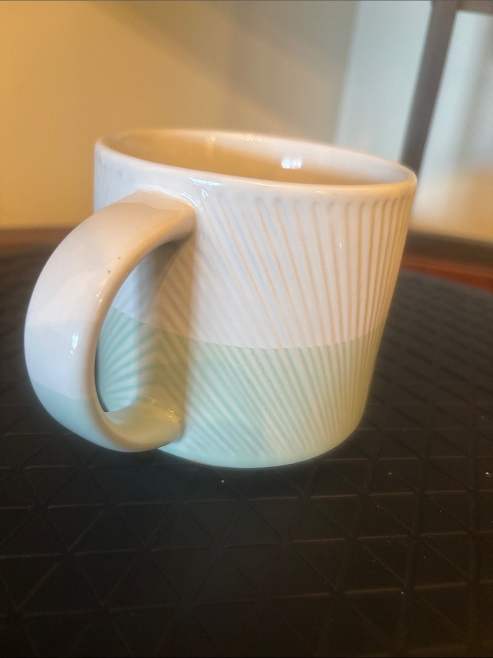 Starbucks White and Mint Green Ribbed Ceramic Mug - Picture 5 of 7